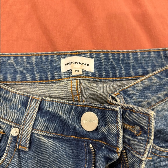 superdown Blue Lace-Up Straight Leg Jeans - Picture 4 of 5